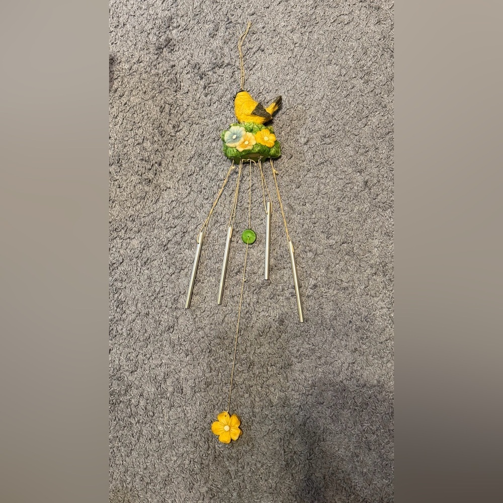 Yellow Bird & Flower Wind Chime